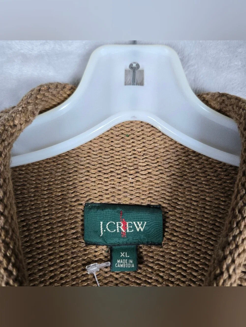 J Crew 1988 Rollneck Sweater Mens XL Dark Khaki Tan Cotton Solid NWT Minimalist